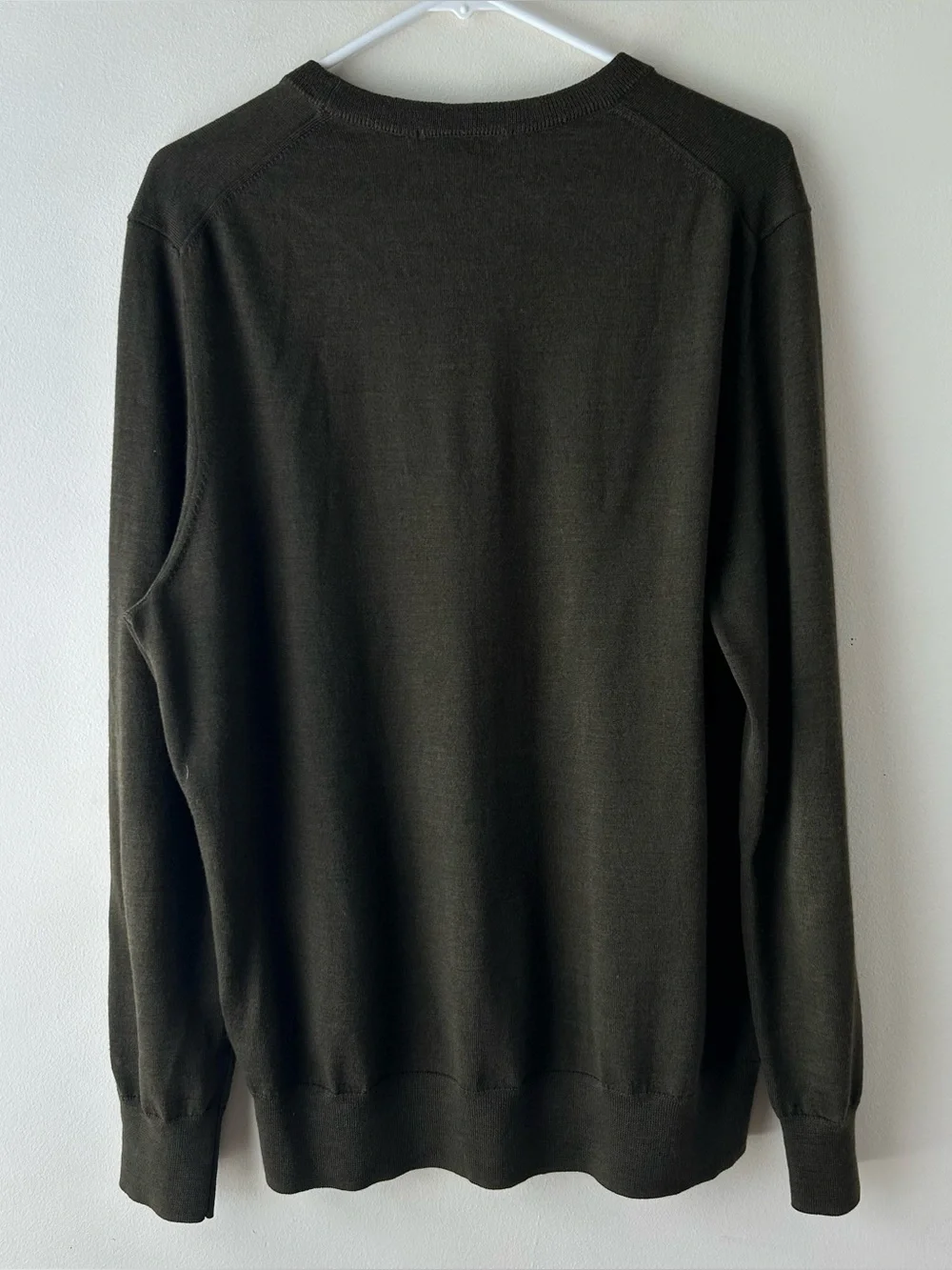 Brooks Brothers Italian Yarn Merino Wool Pullover Sweater Dark Olive Green XL